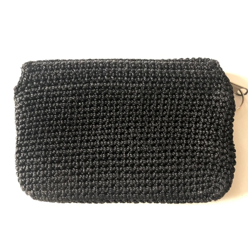 BLACK CROCHET SMALL WALLET CLUTCH